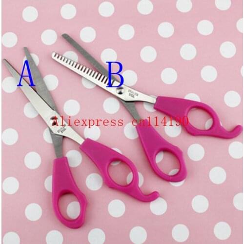 Newarrive Girl Pink Plastic Level Instrument Ruler DIY Hair Tools Bang Cut Kit Scissor+Hair Clip Set Hairstyle Typing Trim Tool