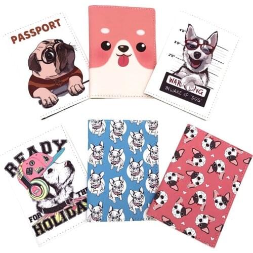 New Cute Bulldog PU Travel Passport Case ID Card Cover Passport Holder Protector Organizer Super Quality Women Men Card Holder