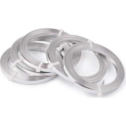 5Rolls 3mm 5mm Flat Aluminum Wire Jewelry Findings for Jewelry Making DIY Necklace Bracelet Earrings about 2m/roll