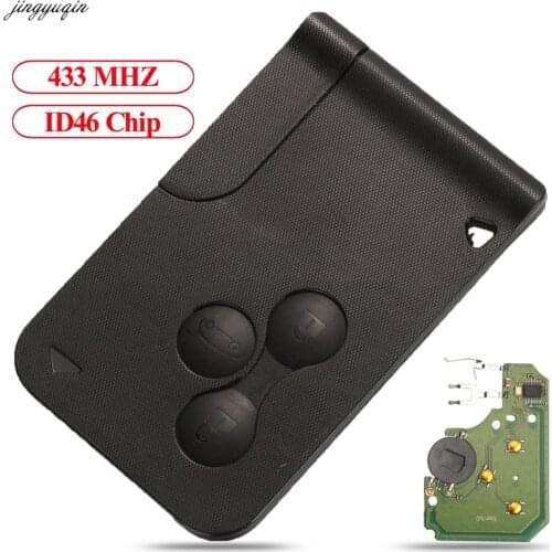 Jingyuqin Remote Control Car Key 433Mhz ID46 PCF7947 Chip For Renault Megane Scenic Grand Supersonic Wave 3 Button Smart Card