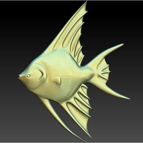 Fish relief 3D model for cnc or 3D printers in STL file format