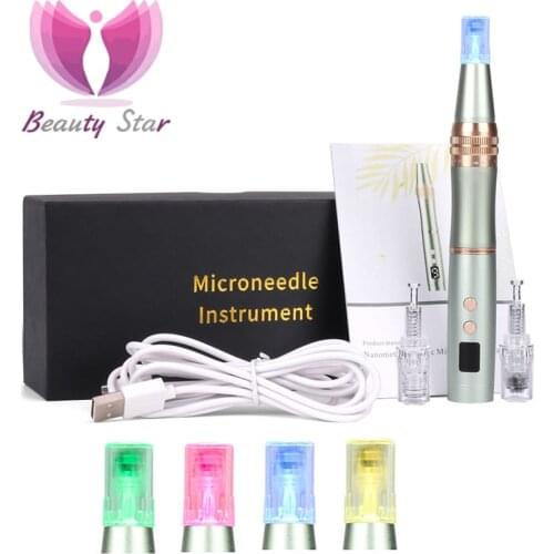 Dr Pen Microneedle Derma Pen 2021 Latest Cartridge Nanoelectric Micro-needling Pen with LED for Skin Rejuvenation Wrinkle Remove