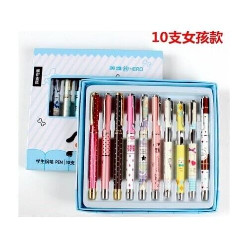 Hero Cartoon Fountain Pen for Children to Writing Student Stationery Set Gift Pens Free Shipping Nib 0.38mm