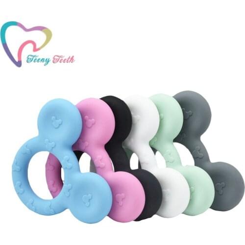 1 PC Mouse Silicone Beads Grade Cartoon Mouse Shape Baby Teether For DIY Charms Kids Baby Teething Necklace Gift Toddler Toys