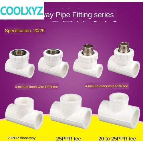 Pipes ppr outer wire tee ppr inner tooth tee ppr water pipe 20/25 fittings 1/2 inch 3/4 inch ppr tee