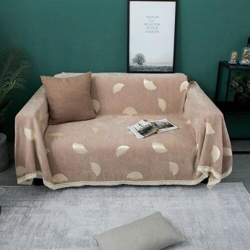 Thickened Chenille Full Cover Sofa Towel Leaf Non-slip Elasticity Universal Four Seasons Universal Sofa Mat Sofa Cover Towel