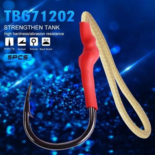 10pcs/lot Sea Fishing Assist Hook Barbed Single Jig Hook Pesca High Carbon Steel Assist Slow Jigging Lure Hooks