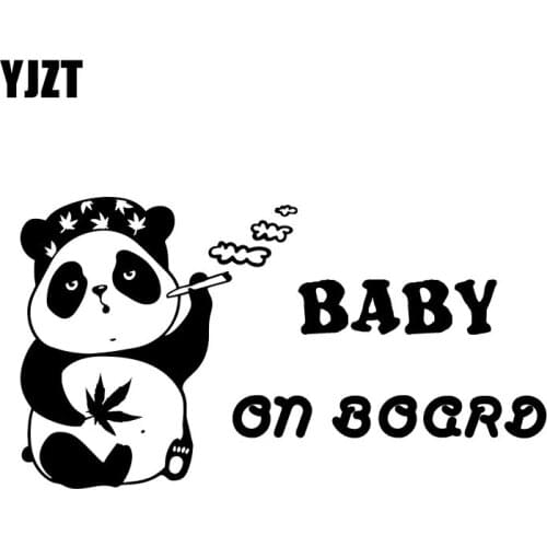 YJZT 16.9X9.3CM BABY ON BOARD Funny Panda Whole Body Decoration Car Sticker Decal C25-0306