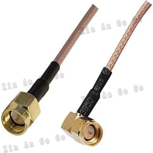 Factory sales RF Coaxial cable SMA to SMA connector SMA male to SMA male right angle RG316 Pigtail cable 15cm free shipp