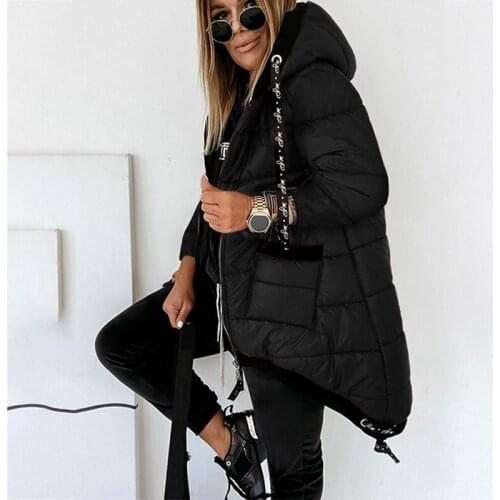 New Autumn Jacket Ladies Fashion Casual Solid Color Clothing Women Long Cotton Coat Hooded Zipper Light Weight Long Sleeve
