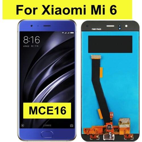 5.15" for Xiaomi 6 MI 6 Mi6 M6 MI6 With Fingerprint Button LCD Display Screen Touch Panel Screen Digitizer for Xiaomi 6 Mi6 LCD