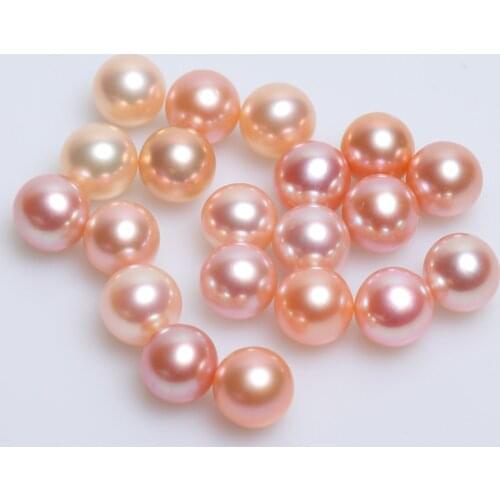1pcs/6-9mm,AAAA Nature Real freshwater pearls round loose beads for DIY Jewelry,Half Drilled nature pink white purple pearls