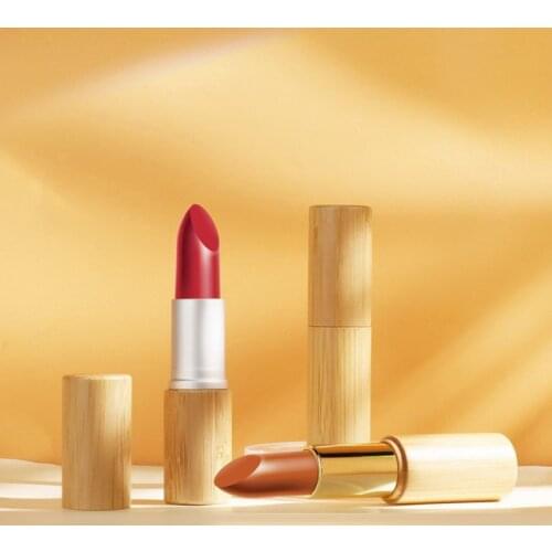 100Pcs 5g 12.1mm Natural Bamboo Lipstick Tube Empty Lip Balm Containers DIY Lip Gloss Tubes Packaging Makeup Cosmetic Tubes