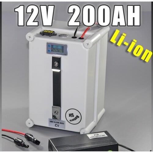 12V 200AH Solar LED storag lithium ion Battery 12.6V Protable battery waterproof plug