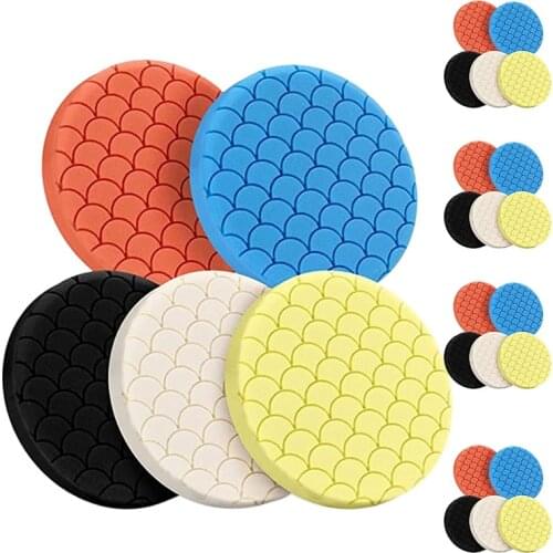 5Pcs Polishing Pads Buffing Sponge Pads Kit for Car Buffer Polisher Sanding, Waxing, Polishing, Sealing Glaze
