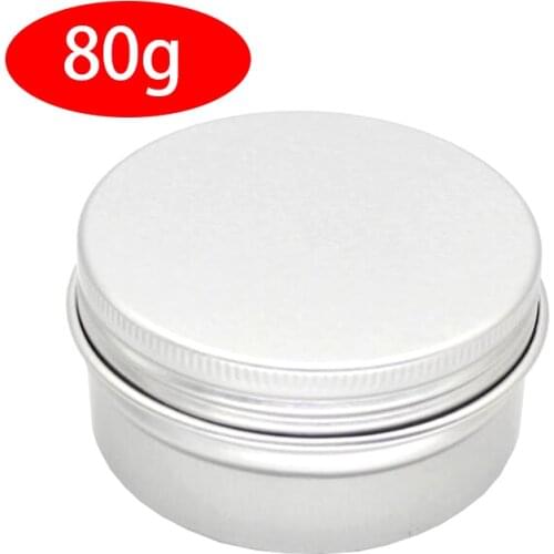 50PCS 80g aluminium cream jars with screw lid,cosmetic case jar,80ml aluminum tins, aluminum lip balm container