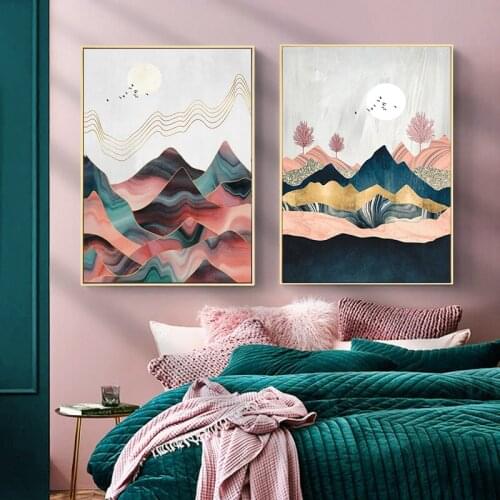 5D DIY Diamond Painting Modern Abstract Mountain Poster Diamond Mosaic Embroidery Natural Scenery Cross Stitch Home Decor