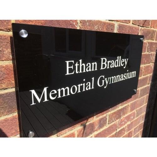 LARGE MODERN BUSINESS SIGN GLOSS BLACK ACRYLIC HOUSE NAME SIGN PLAQUE