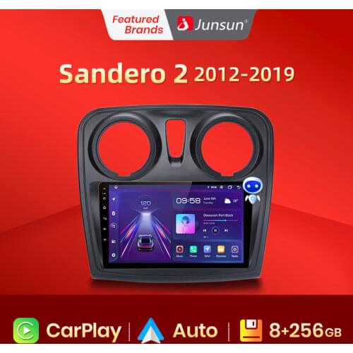 Junsun V1 Car Radio Multimedia Video Player For Renault Logan 2 Sandero 2 2014 2015-2019 GPS Navigation no 2 din DVD Android 10