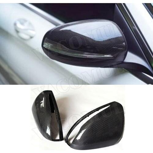 For C Class Carbon Fiber RearView Mirror Caps for Mercedes Benz W205 2015-2019 Replacement Style Side Mirror Covers