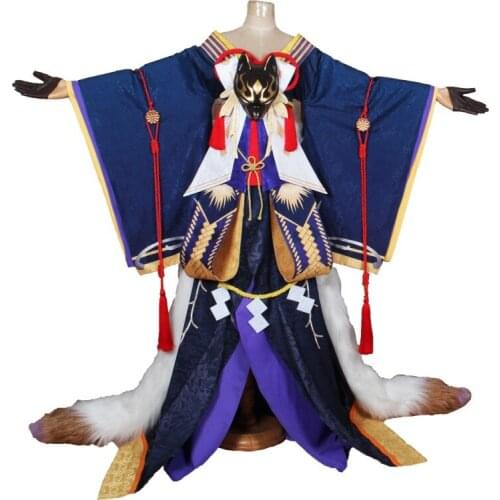 Game Onmyoji Mae Tamamo Cosplay Costume Night dance Skin Kimono costume