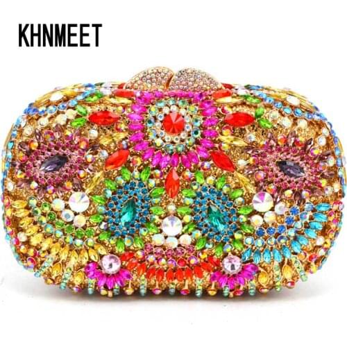 Red Hollow Out flower Indian clutch bag turquoise luxury crystal evening diamante wedding party purse women day clutches SC176