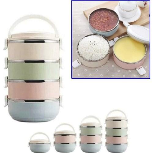 1/2/3/4 Layers Stainless Steel Lunch Box Food Safety Plastic PP Bento Multi-layer Thermal Lunch Box Tableware Kitchen Storage