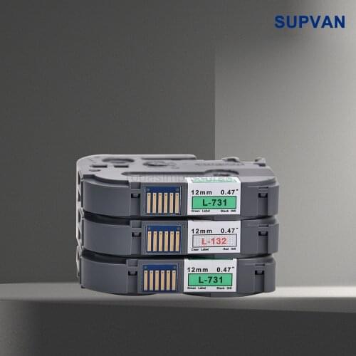 Original Supvan Multicolor Label Tapes for LP5120M LP5125M Label Printer Laminated Ribbons with Chip Label Cartridge Consumables