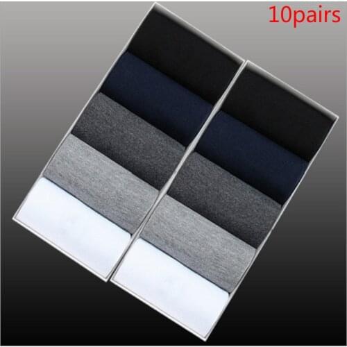 2020 New styles 10 Pairs / Lot Mens Cotton SocksBlack Business Men Socks Breathable Spring Summer for Male US size(6.5-12)