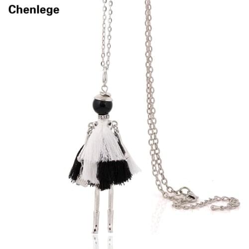 French tassel necklace long chain doll statement necklace pendant new style big collar fashion jewelry for women choker