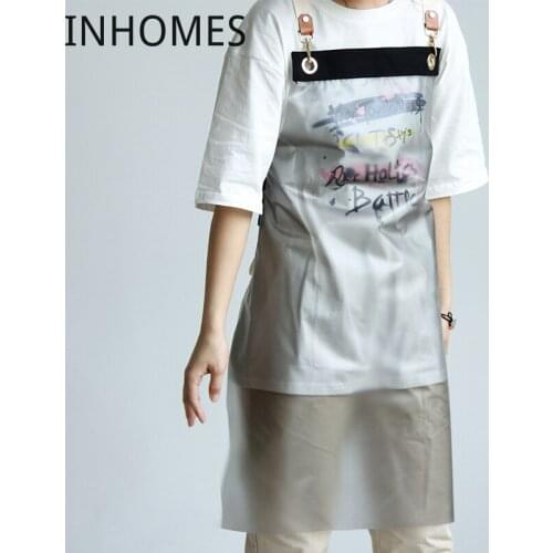 Free Custom Logo Transparent Apron Kitchen Waterproof Oil Proof Barber Shop Pet Shop Hairdressing Manicure Work Clothes delantal
