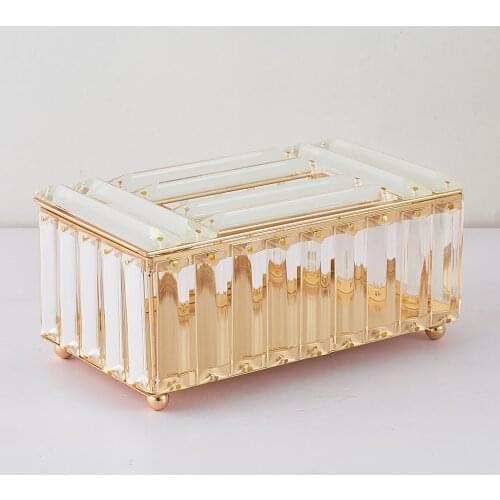 Luxury Design Crystal Tissue Box Napkin Holder for Living Room Hotel Bedroom