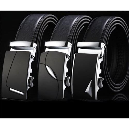 [Warring States] 2019 New Design Male Automatic Buckle Cow Leather Belt Famous Brand Luxury Belts for Men Gifts for Men