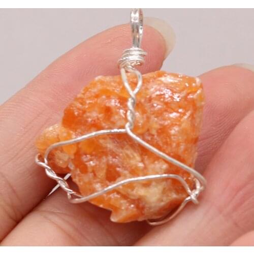 Explosive Natural Topaz Bud Wrapped Silver Pendant DIY Personalized Necklace Sweater Chain Jewelry Accessories Gift Making