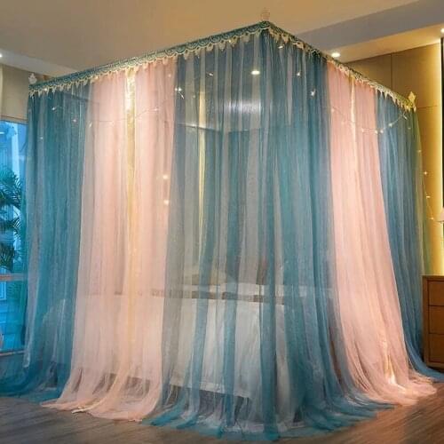 High-grade double-layer gauze mosquito net double bed household bedroom three-door thickening encryption new without bracket