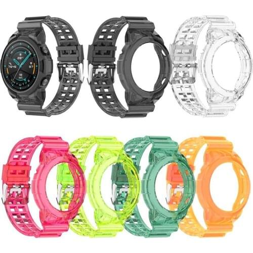 Wristband Protective Case For Huawei Watch GT2 46mm Wrist Band Anti-Collision Transparent Sport Bracelet Silicone Case Cover