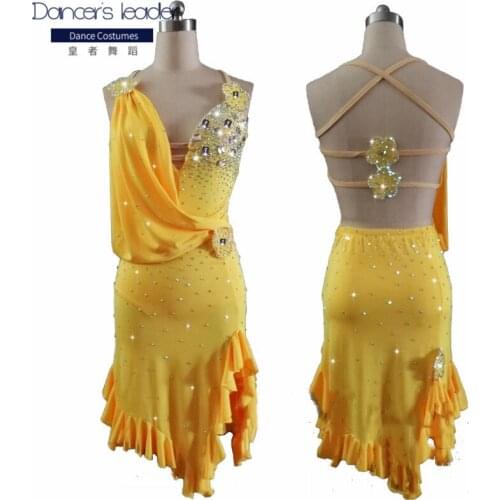 New Hot Sale Latin Dance Dresses For Women Red Club Party Dancer Singer Performing Clothes Fringe Tassel yellow Dress