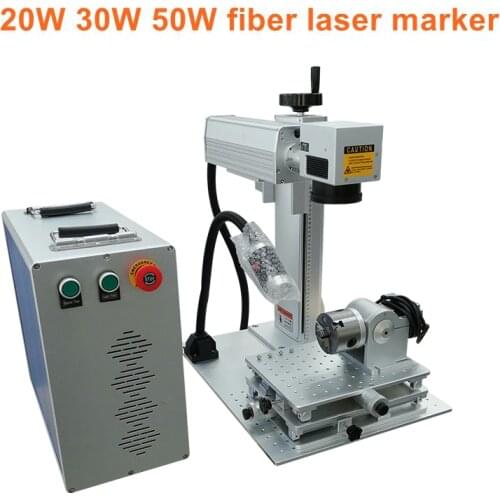 10W 20W 30W 50W laser marker portable Fiber laser marking machine for metal rotary axis included