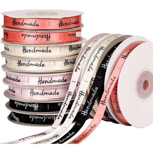 25 Yards/Roll 1cm Handmade Printed Polyester Ribbon For Bow Craft Wedding Party DIY Decoration Gift Packaging Accessories