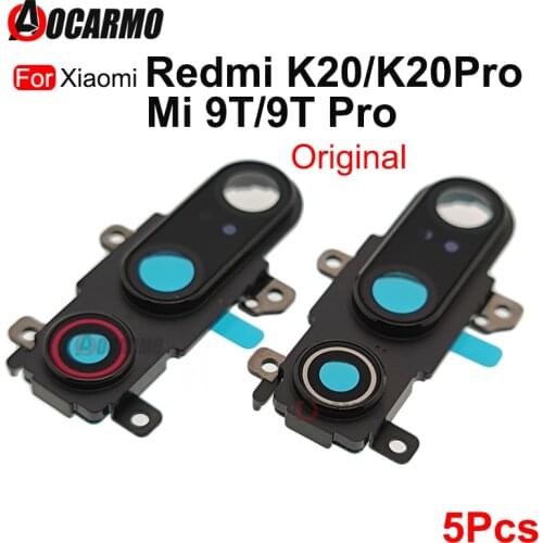 5Pcs Original Main Rear Back Camera Lens With Frame Holder and Sticker For Xiaomi Redmi K20 / Mi 9T Pro Replacement Part