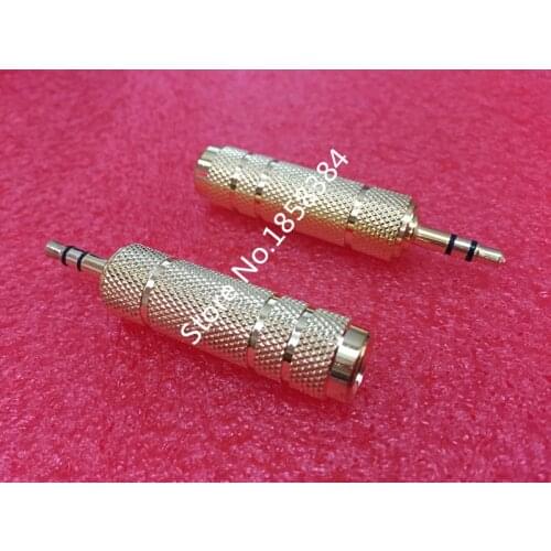 50pcs/lot Gold Plated Adapter 3.5mm 1/8" Male to 6.5mm 1/4" Female Stereo Audio Jack Connector