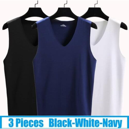3Pieces/Lot Seamless Sleeveless Undershirt Tank Top Men Fitness Shirts Mens Bodybuilding Workout Vest Factory Outlet