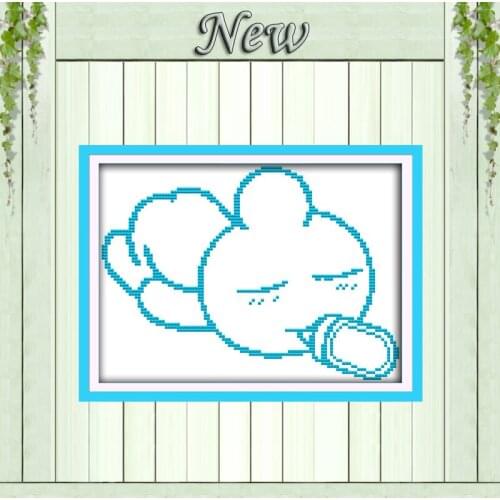 Baby bottle boy cute cartoon painting counted print on canvas DMC 14CT 11CT chinese Cross Stitch Needlework Sets Embroidery kits
