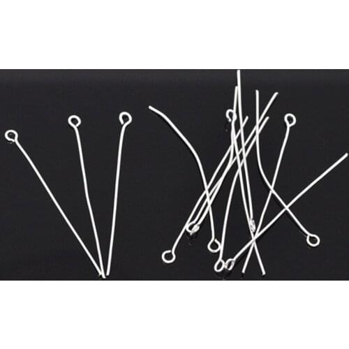 DoreenBeads 300PCs silver color Eye Pins 50x0.7mm(21 gauge) (B01727)