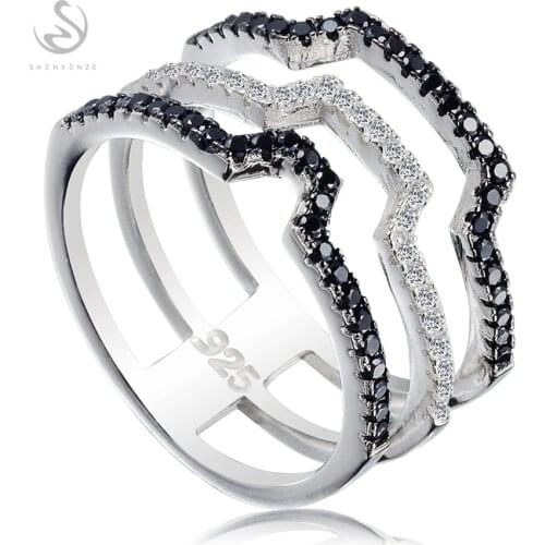 Eulonvan engagement rings Jewelry & Accessories for women 925 sterling silver White and Black Cubic Zirconia S-3797 size 6 7 8 9