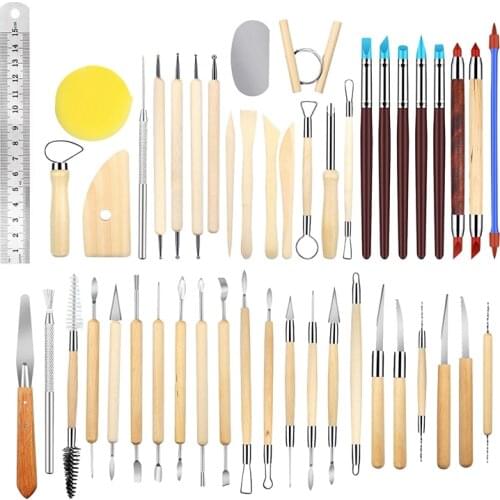 48Pcs Clay Tools Sculpting Pottery Tools Polymer Modeling Clay Sculpture Set for Pottery Modeling,Carving,Ceramics