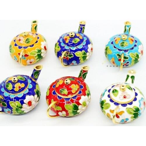 Collectibles 6pcs Chinese Handmade Classic Cloisonne/Enamel Pot Ornament Charms