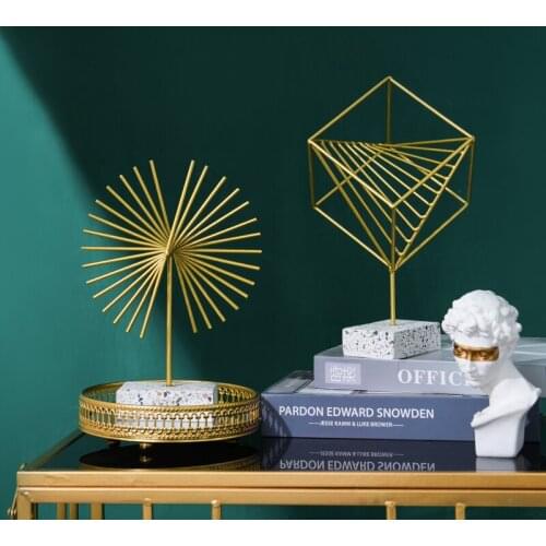 Wrought iron home decoration Entrance wine cabinet living room decorations Shooting props Desktop ornaments Simple abstract