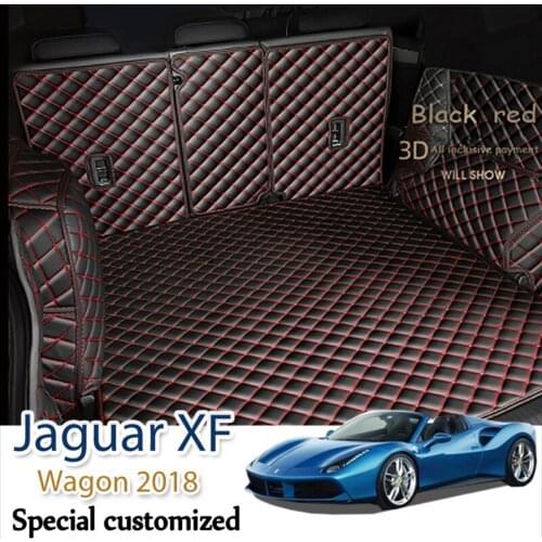 Custom Leather Car Trunk Mats For Jaguar XF Wagon Sportbrake 2018 Rear Trunk Floor Mat Tray Carpet Mud