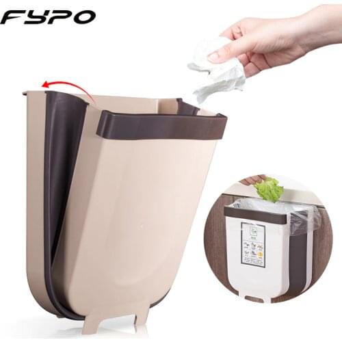 Kitchen Garbage Bin Folding Waste Bins Foldable Car Trash Can Wall Mounted Trashcan for Bathroom Toilet Waste Storage Bucket